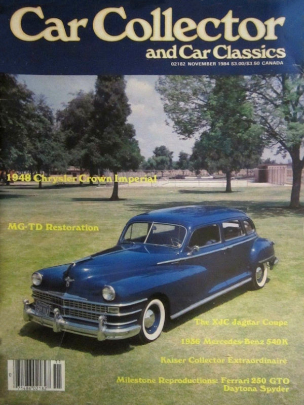 Car Collector Classics Nov November 1984 
