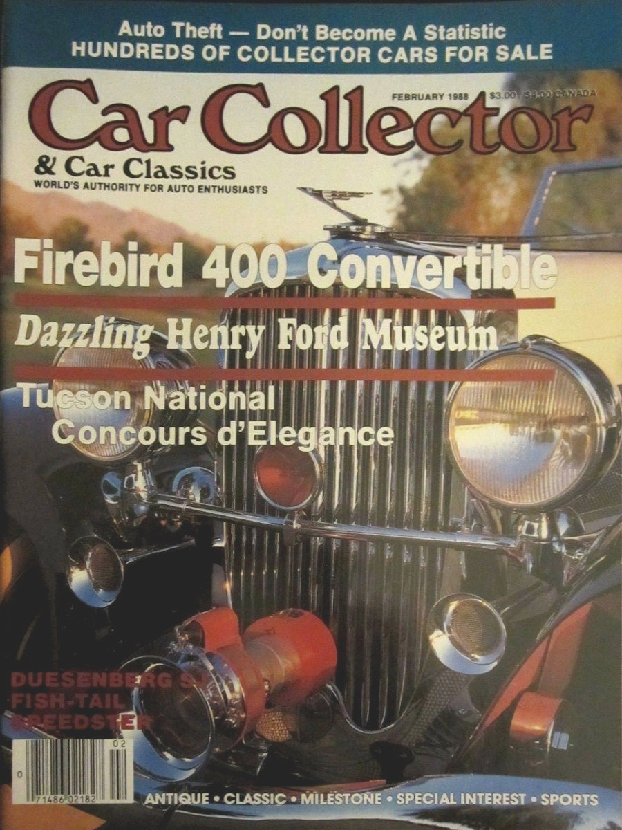 Car Collector Classics Feb February 1988 
