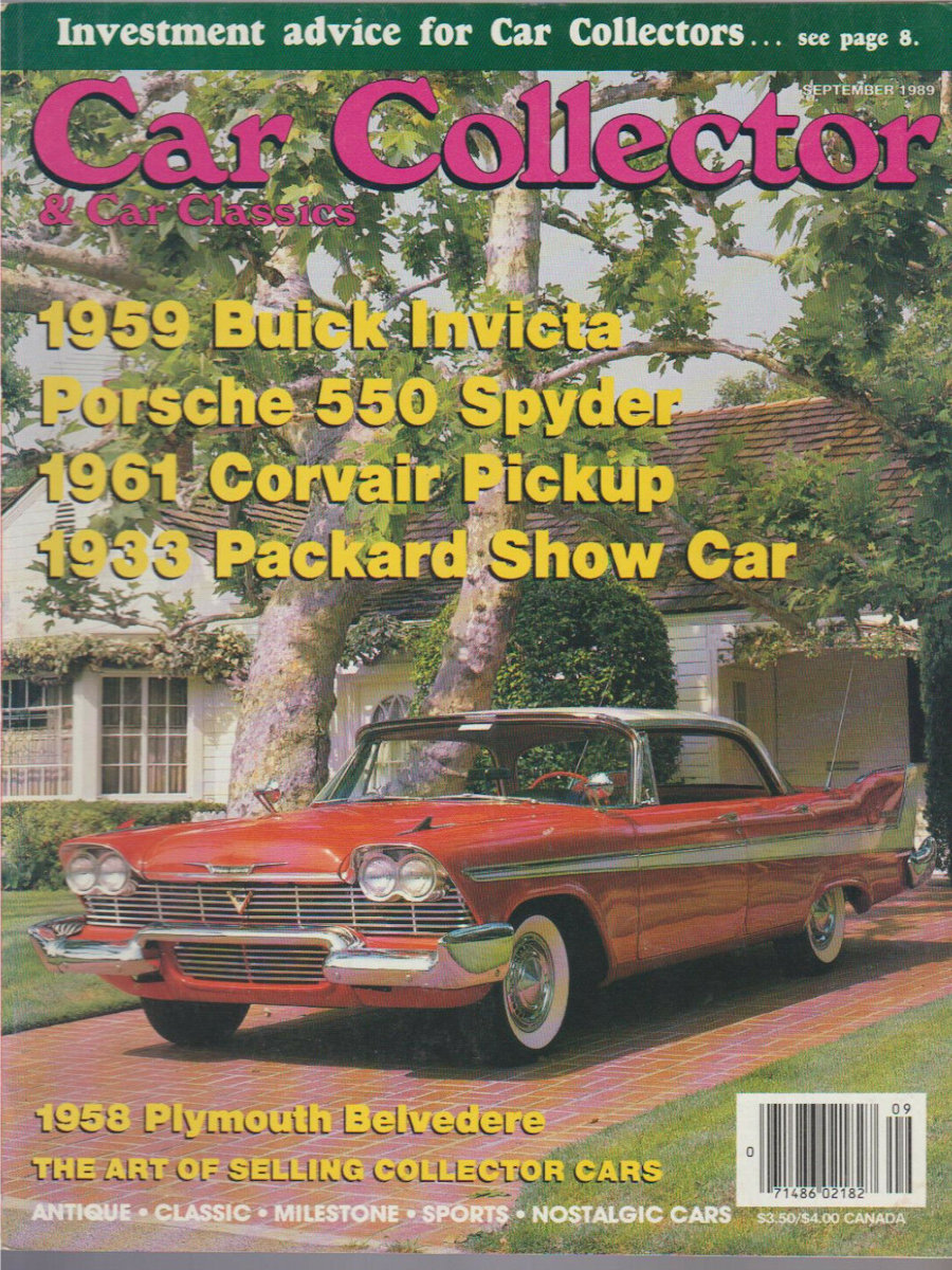 Car Collector Classics Sept September 1989 