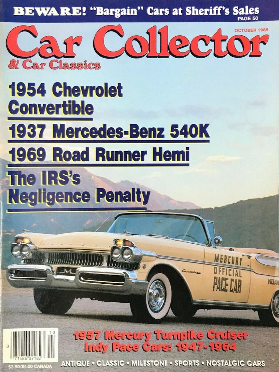 Car Collector Classics Oct October 1989 