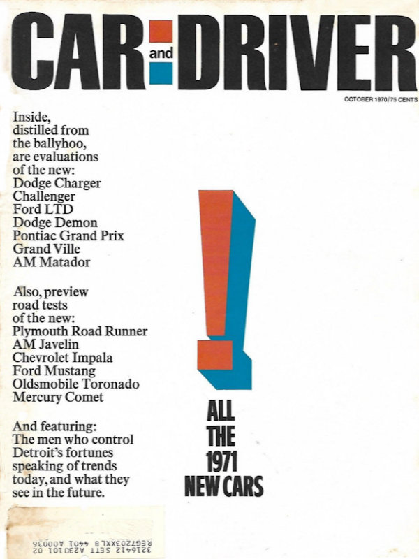 Car and Driver Oct October 1970 