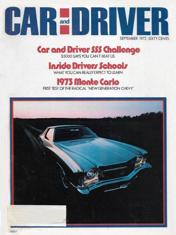 Car and Driver Sept September 1972 