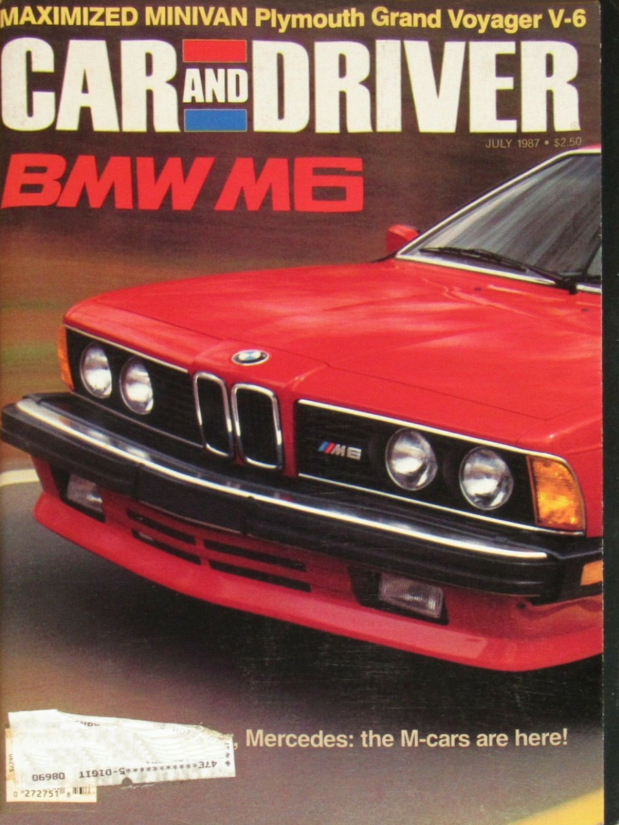 Car and Driver July 1987 