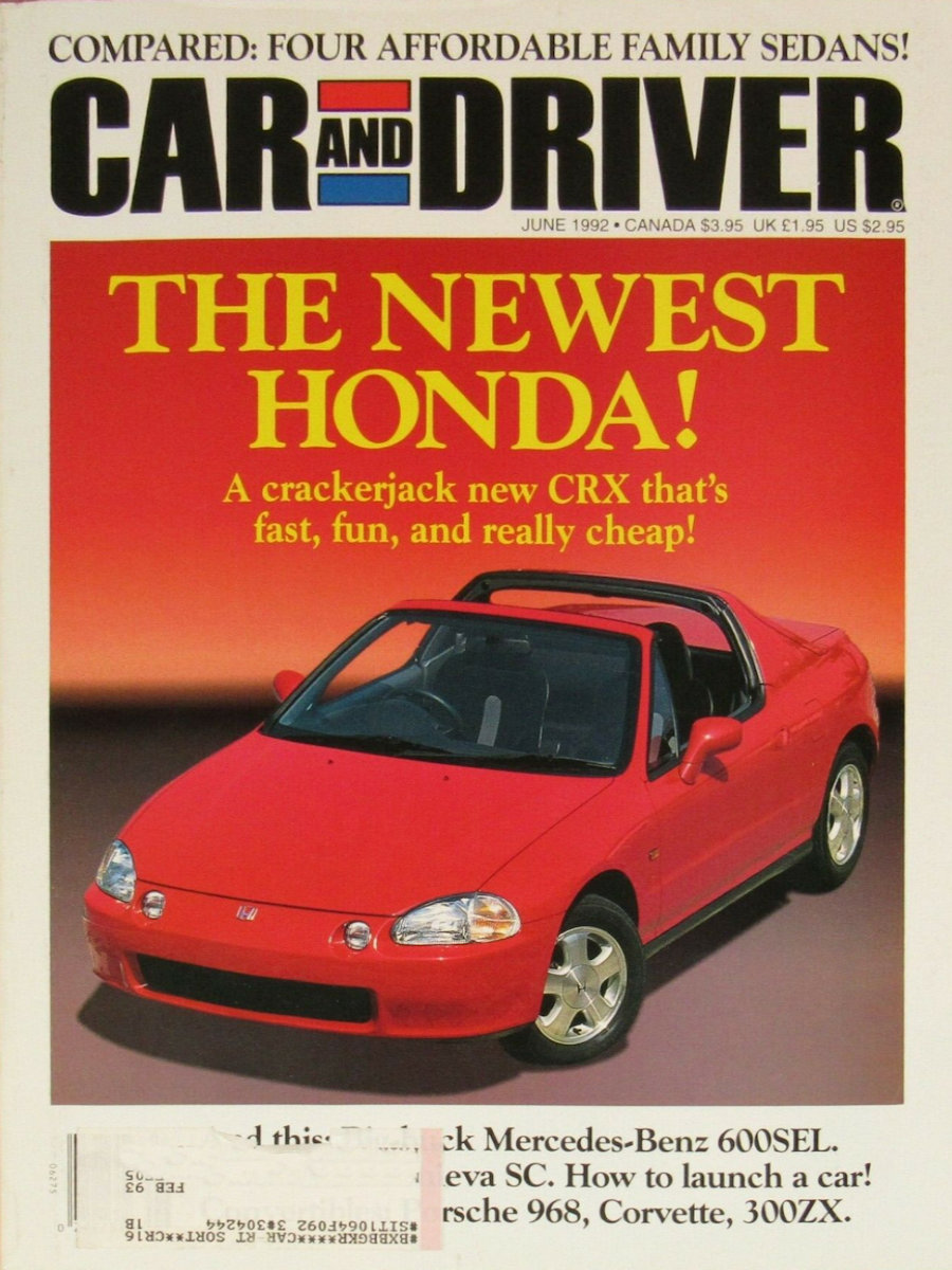 Car and Driver June 1992 