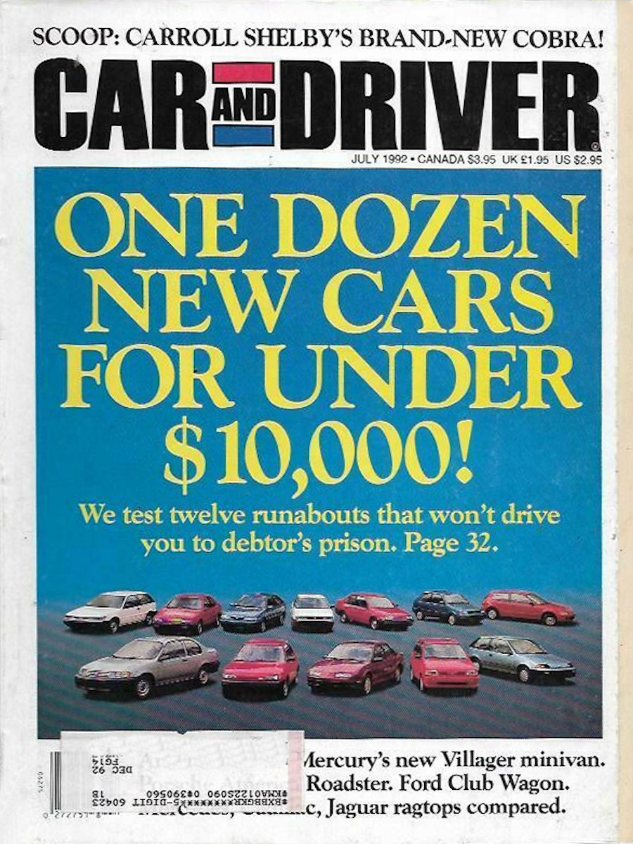 Car and Driver July 1992 