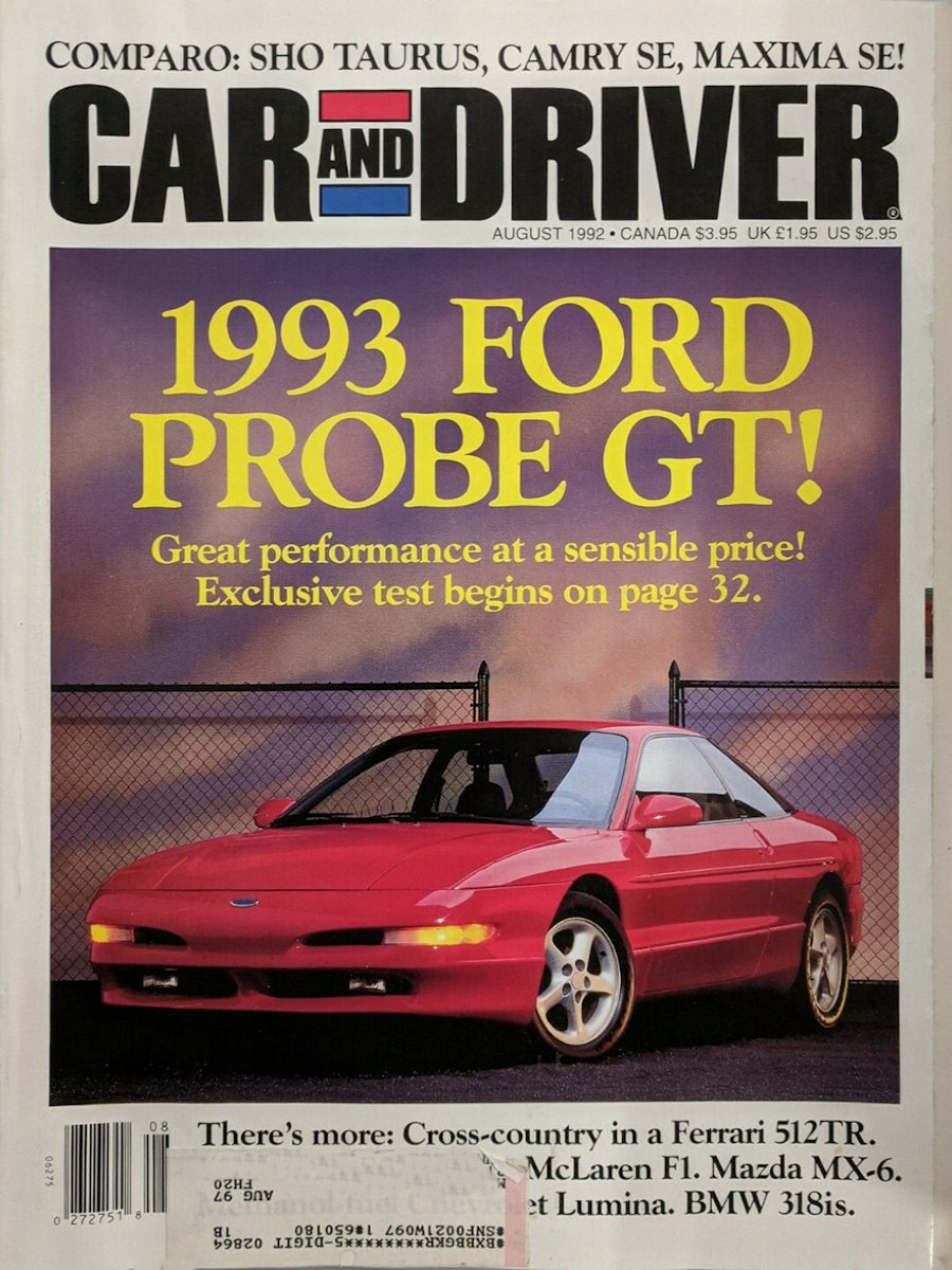 Car and Driver Aug August 1992 