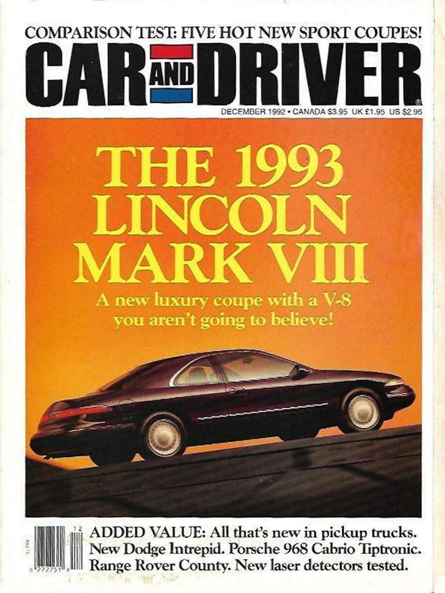 Car and Driver Dec December 1992 