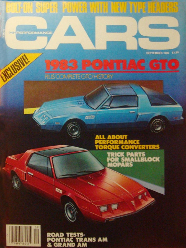 Hi-Performance Cars Sept September 1980 