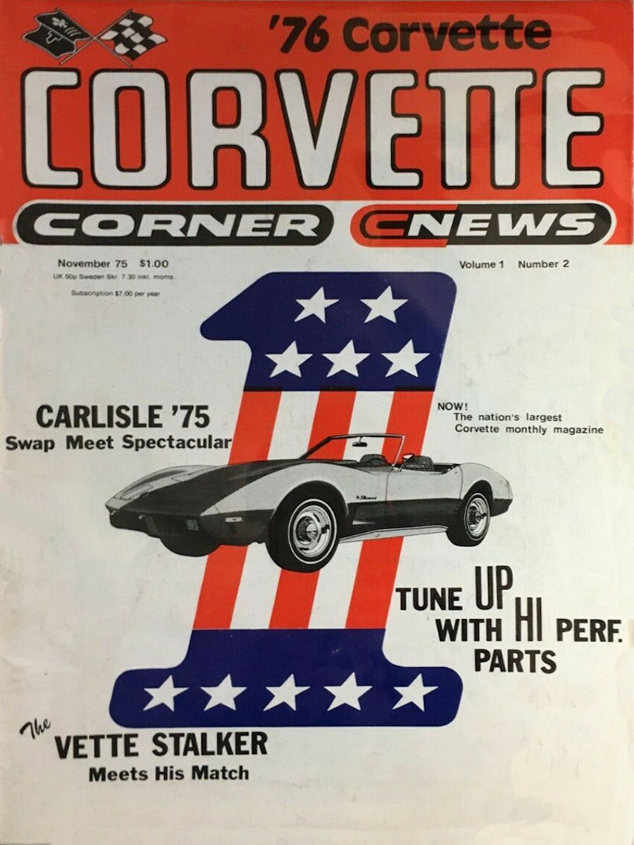 Corvette Corner Nov November 1975
