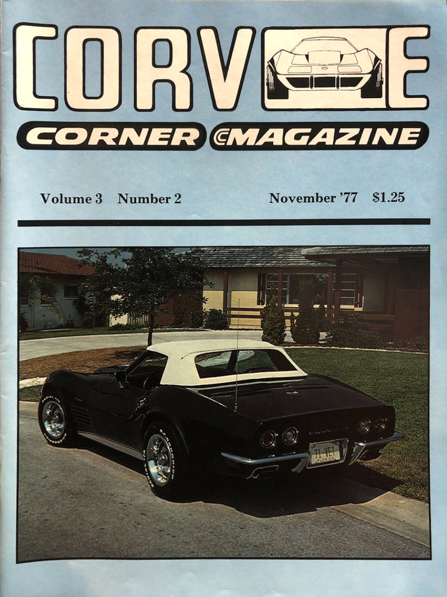 Corvette Corner Nov November 1977