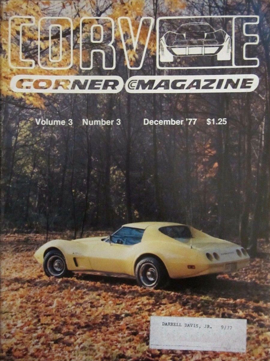 Corvette Corner Dec December 1977