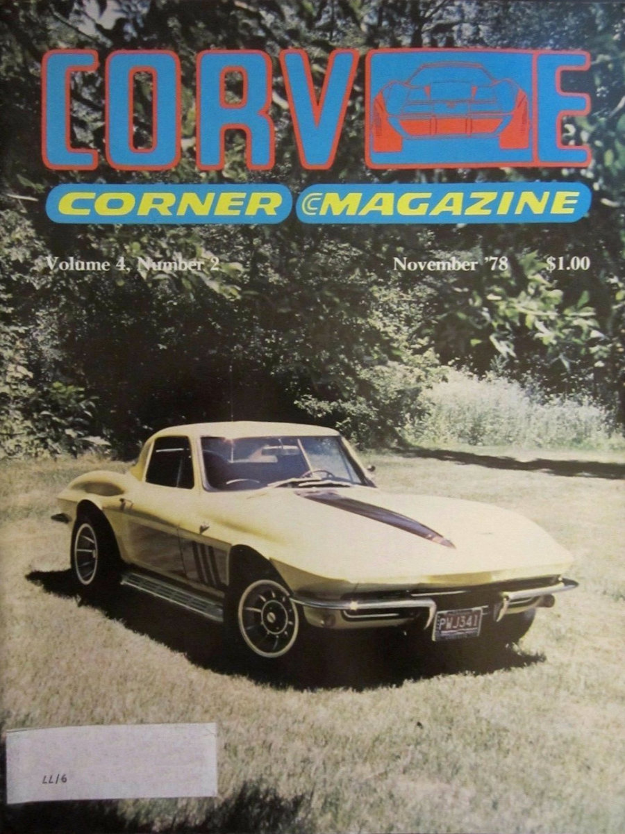 Corvette Corner Nov November 1978