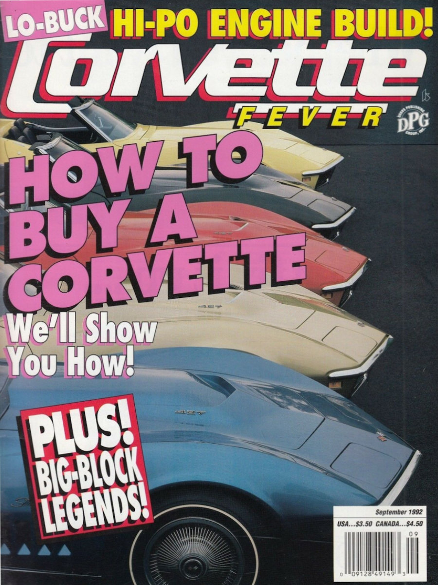 Corvette Fever Sept September 1992