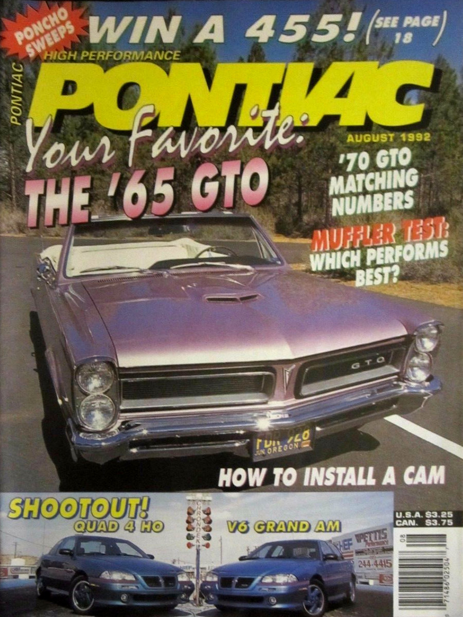 High Performance Pontiac Aug August 1992