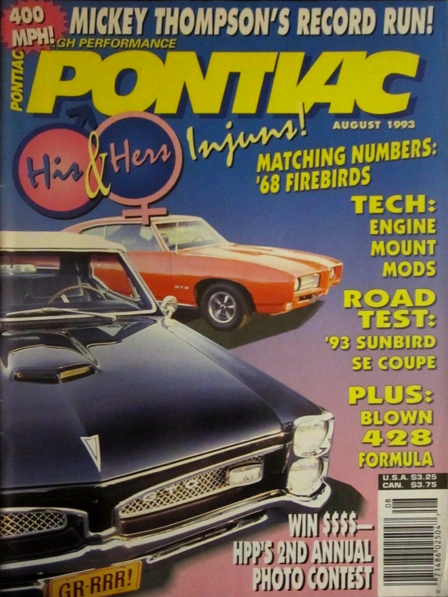High Performance Pontiac Aug August 1993