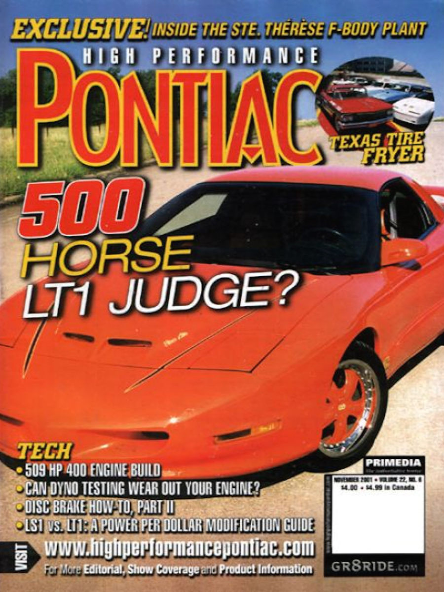High Performance Pontiac Nov November 2001