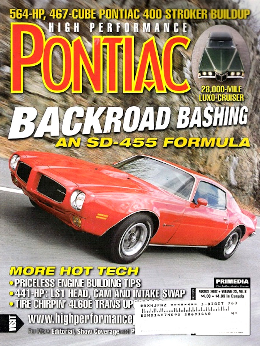 High Performance Pontiac Aug August 2002