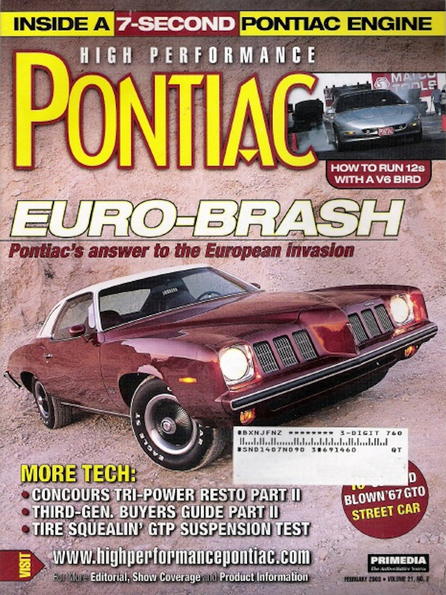 High Performance Pontiac Feb February 2003