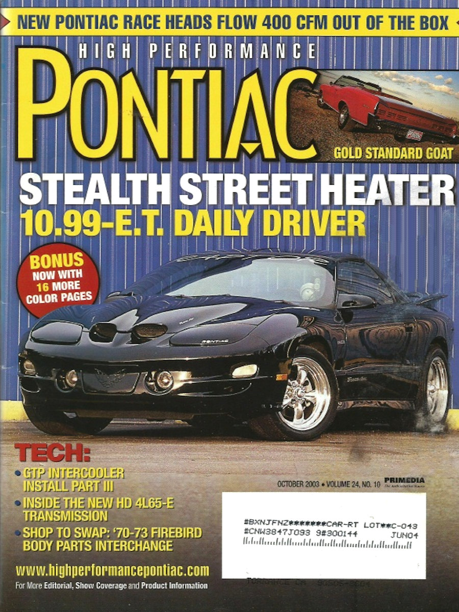 High Performance Pontiac Oct October 2003