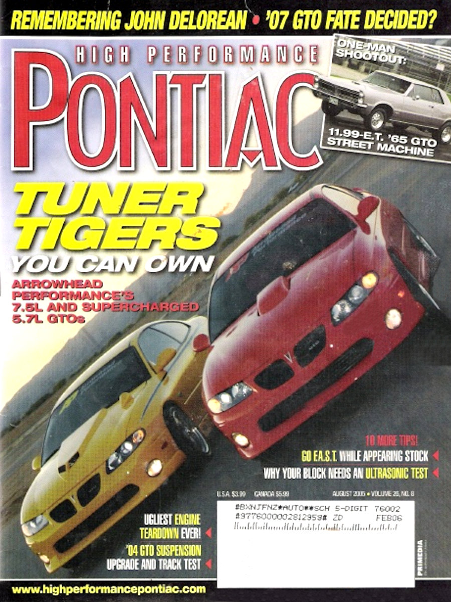 High Performance Pontiac Aug August 2005