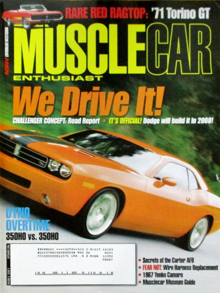 Muscle Car Enthusiast Sept September 2006