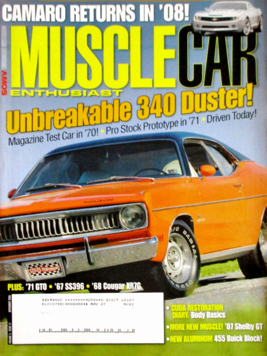 Muscle Car Enthusiast Nov November 2006