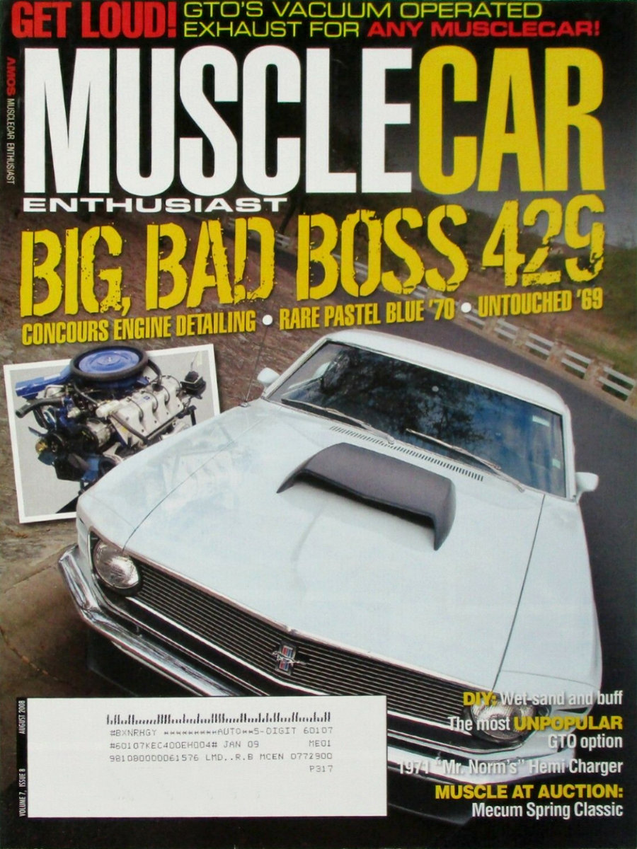 Muscle Car Enthusiast Aug August 2008