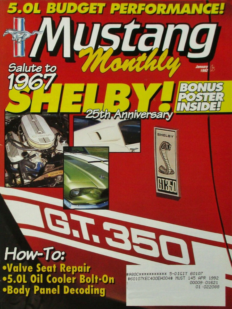 Mustang Monthly Jan January 1992 
