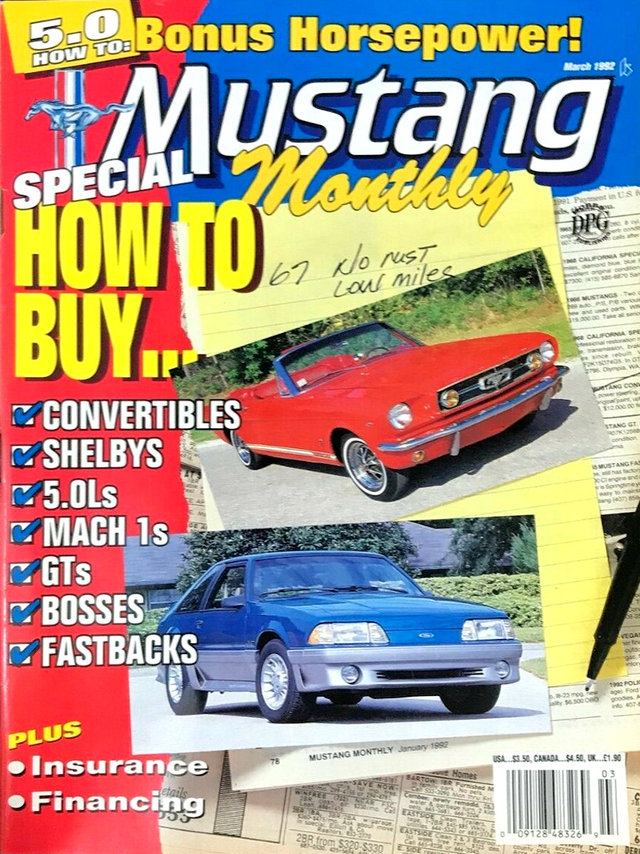 Mustang Monthly Mar March 1992 