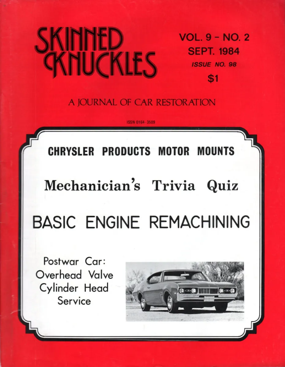 Skinned Knuckles Sept September 1984