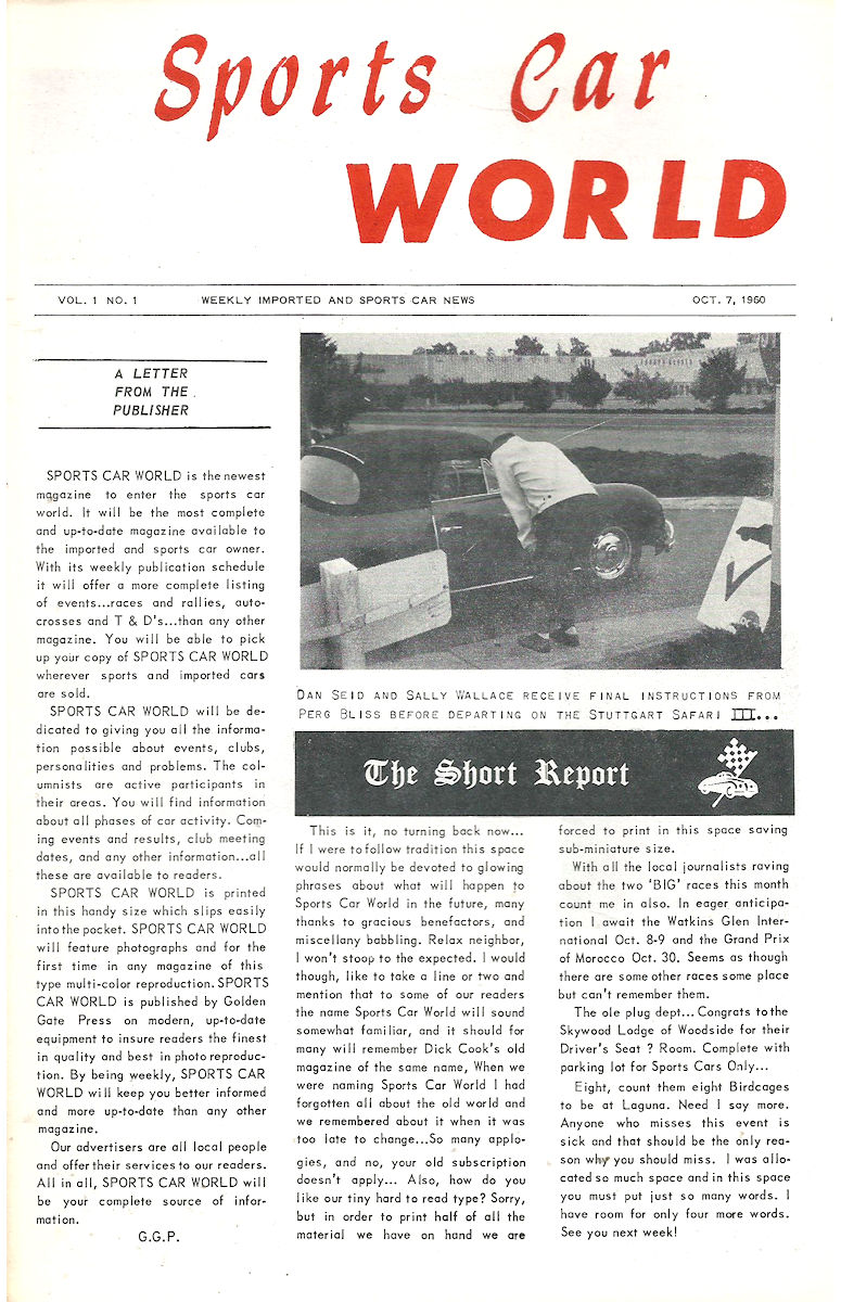 Sports Car World October 7 1960
