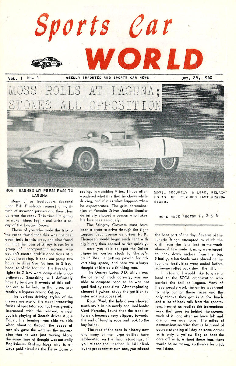 Sports Car World October 28 1960