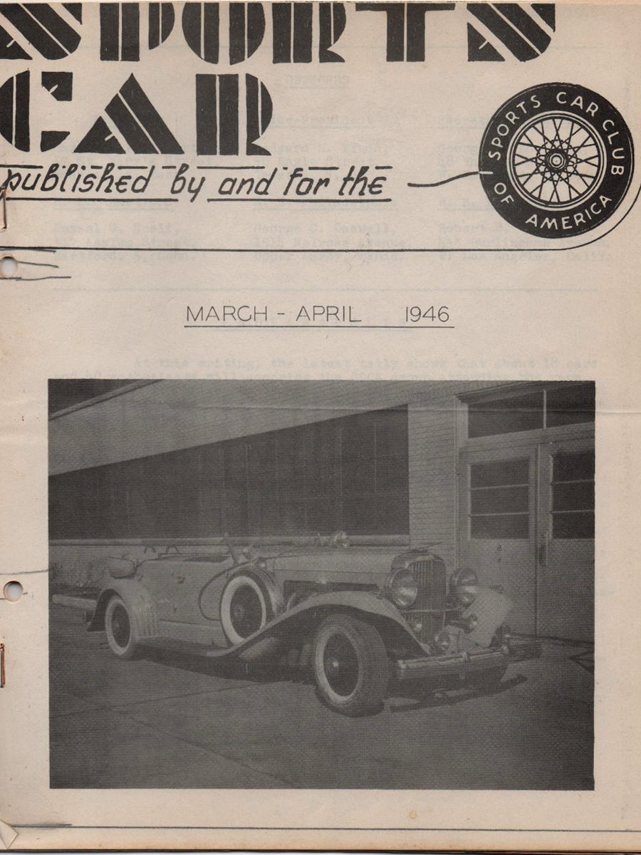 Sports Car Mar March Apr April 1945 