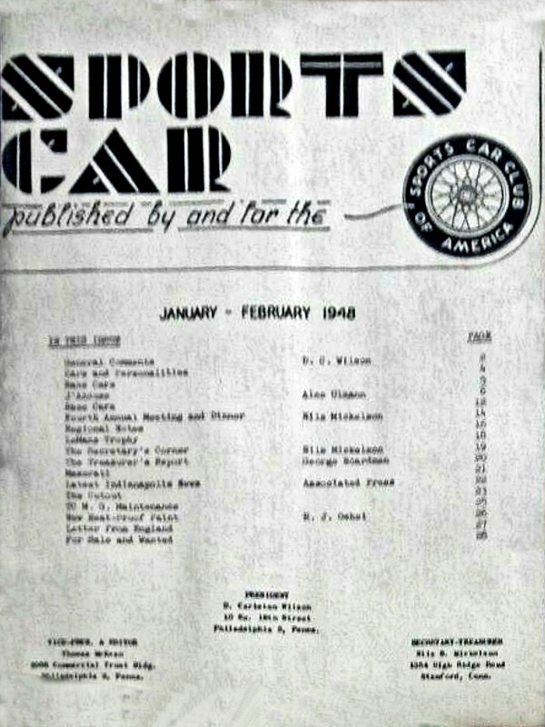 Sports Car Jan January Feb February 1948 