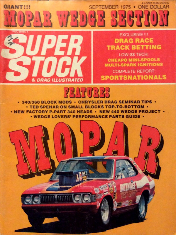 Super Stock Drag Illustrated Sept September 1975 