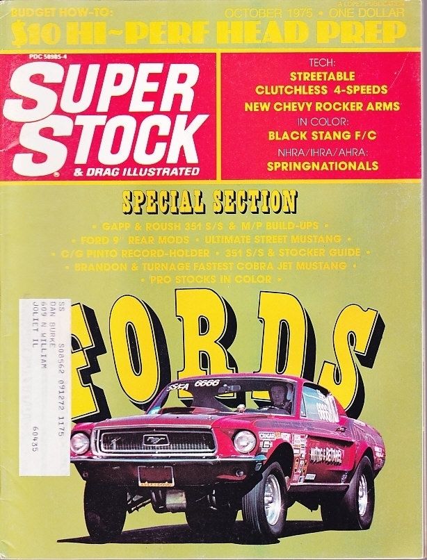 Super Stock Drag Illustrated Oct October 1975 