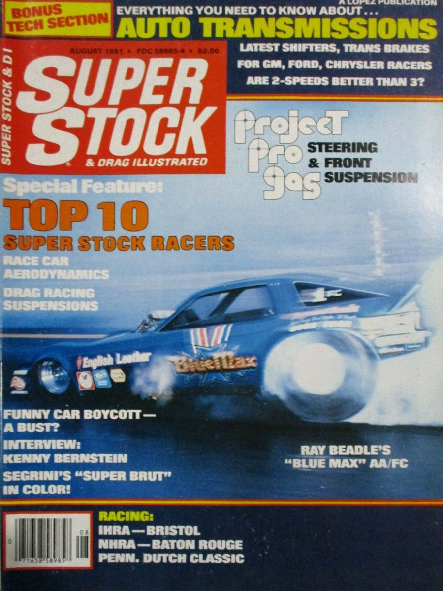 Super Stock Drag Illustrated Aug August  1981 